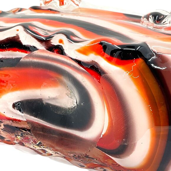 Halloween Murano Style Hand Blown Studio Art Glass Purse Vase Handbag Planter - Picture 9 of 9